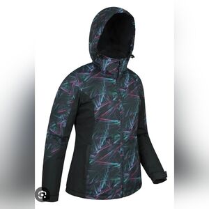 Women's Black and Multicolor Ski Jacket